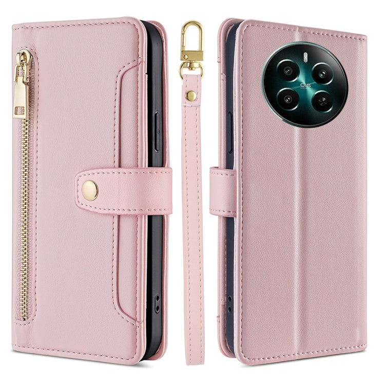 Sheep Texture Cross-body Zipper Wallet Leather Phone Case, For Realme 14 Pro 5G Global, For Realme C75 4G / 14x 5G Global, For Realme 13 Pro 5G, For Realme C61 4G, For Realme GT Neo6 SE, For Realme 12 5G, For Realme 12+ 5G, For Realme 12 Pro 5G        ...