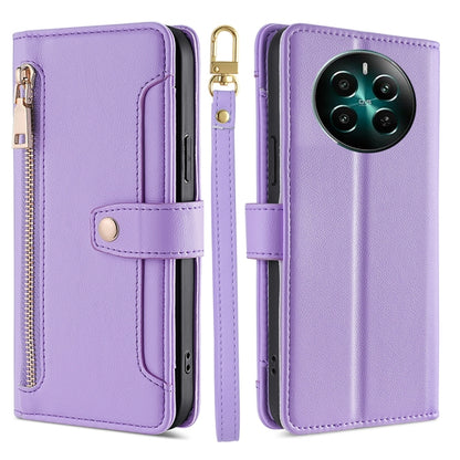 Sheep Texture Cross-body Zipper Wallet Leather Phone Case, For Realme 14 Pro 5G Global, For Realme C75 4G / 14x 5G Global, For Realme 13 Pro 5G, For Realme C61 4G, For Realme GT Neo6 SE, For Realme 12 5G, For Realme 12+ 5G, For Realme 12 Pro 5G        ...