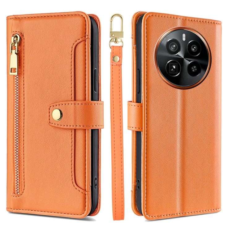 Sheep Texture Cross-body Zipper Wallet Leather Phone Case, For Realme 14 Pro 5G Global, For Realme C75 4G / 14x 5G Global, For Realme 13 Pro 5G, For Realme C61 4G, For Realme GT Neo6 SE, For Realme 12 5G, For Realme 12+ 5G, For Realme 12 Pro 5G        ...