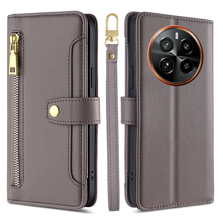 Sheep Texture Cross-body Zipper Wallet Leather Phone Case, For Realme 14 Pro 5G Global, For Realme C75 4G / 14x 5G Global, For Realme 13 Pro 5G, For Realme C61 4G, For Realme GT Neo6 SE, For Realme 12 5G, For Realme 12+ 5G, For Realme 12 Pro 5G        ...