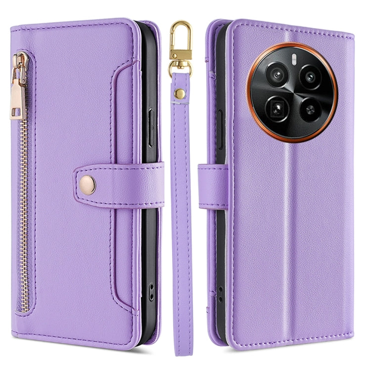 Sheep Texture Cross-body Zipper Wallet Leather Phone Case, For Realme 14 Pro 5G Global, For Realme C75 4G / 14x 5G Global, For Realme 13 Pro 5G, For Realme C61 4G, For Realme GT Neo6 SE, For Realme 12 5G, For Realme 12+ 5G, For Realme 12 Pro 5G        ...