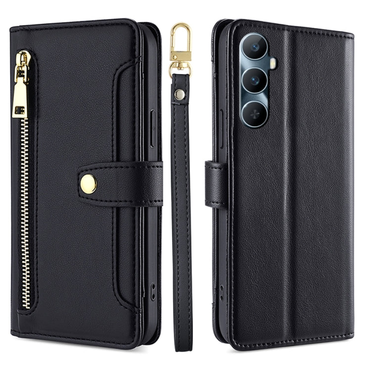 Sheep Texture Cross-body Zipper Wallet Leather Phone Case, For Realme 14 Pro 5G Global, For Realme C75 4G / 14x 5G Global, For Realme 13 Pro 5G, For Realme C61 4G, For Realme GT Neo6 SE, For Realme 12 5G, For Realme 12+ 5G, For Realme 12 Pro 5G        ...