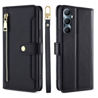 Sheep Texture Cross-body Zipper Wallet Leather Phone Case, For Realme 14 Pro 5G Global, For Realme C75 4G / 14x 5G Global, For Realme 13 Pro 5G, For Realme C61 4G, For Realme GT Neo6 SE, For Realme 12 5G, For Realme 12+ 5G, For Realme 12 Pro 5G        ...