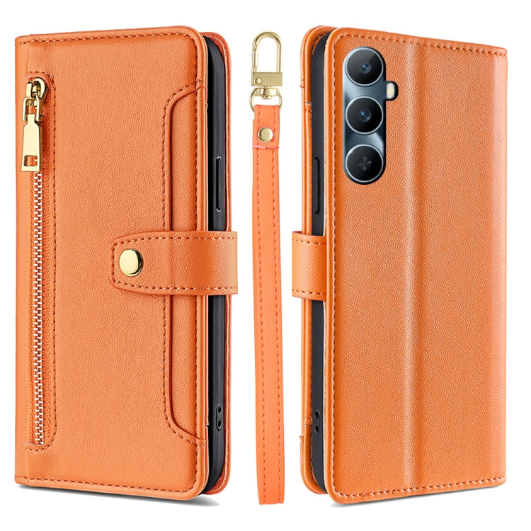 Sheep Texture Cross-body Zipper Wallet Leather Phone Case, For Realme 14 Pro 5G Global, For Realme C75 4G / 14x 5G Global, For Realme 13 Pro 5G, For Realme C61 4G, For Realme GT Neo6 SE, For Realme 12 5G, For Realme 12+ 5G, For Realme 12 Pro 5G        ...