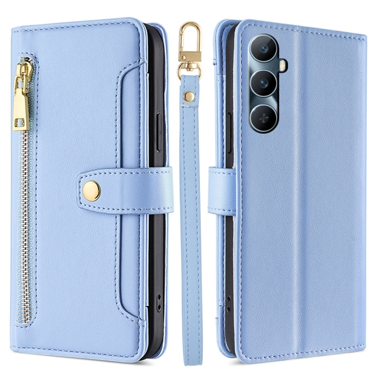 Sheep Texture Cross-body Zipper Wallet Leather Phone Case, For Realme 14 Pro 5G Global, For Realme C75 4G / 14x 5G Global, For Realme 13 Pro 5G, For Realme C61 4G, For Realme GT Neo6 SE, For Realme 12 5G, For Realme 12+ 5G, For Realme 12 Pro 5G        ...