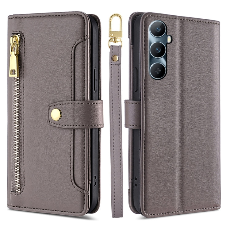 Sheep Texture Cross-body Zipper Wallet Leather Phone Case, For Realme 14 Pro 5G Global, For Realme C75 4G / 14x 5G Global, For Realme 13 Pro 5G, For Realme C61 4G, For Realme GT Neo6 SE, For Realme 12 5G, For Realme 12+ 5G, For Realme 12 Pro 5G        ...