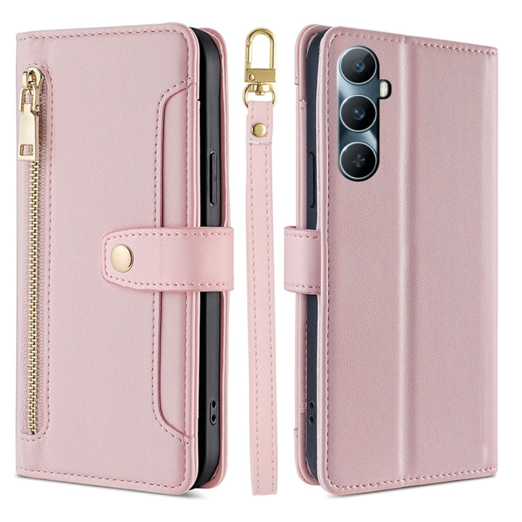 Sheep Texture Cross-body Zipper Wallet Leather Phone Case, For Realme 14 Pro 5G Global, For Realme C75 4G / 14x 5G Global, For Realme 13 Pro 5G, For Realme C61 4G, For Realme GT Neo6 SE, For Realme 12 5G, For Realme 12+ 5G, For Realme 12 Pro 5G        ...