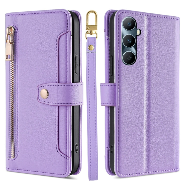 Sheep Texture Cross-body Zipper Wallet Leather Phone Case, For Realme 14 Pro 5G Global, For Realme C75 4G / 14x 5G Global, For Realme 13 Pro 5G, For Realme C61 4G, For Realme GT Neo6 SE, For Realme 12 5G, For Realme 12+ 5G, For Realme 12 Pro 5G        ...
