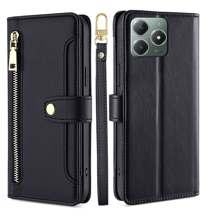 Sheep Texture Cross-body Zipper Wallet Leather Phone Case, For Realme 14 Pro 5G Global, For Realme C75 4G / 14x 5G Global, For Realme 13 Pro 5G, For Realme C61 4G, For Realme GT Neo6 SE, For Realme 12 5G, For Realme 12+ 5G, For Realme 12 Pro 5G        ...