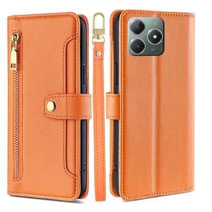 Sheep Texture Cross-body Zipper Wallet Leather Phone Case, For Realme 14 Pro 5G Global, For Realme C75 4G / 14x 5G Global, For Realme 13 Pro 5G, For Realme C61 4G, For Realme GT Neo6 SE, For Realme 12 5G, For Realme 12+ 5G, For Realme 12 Pro 5G        ...