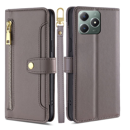 Sheep Texture Cross-body Zipper Wallet Leather Phone Case, For Realme 14 Pro 5G Global, For Realme C75 4G / 14x 5G Global, For Realme 13 Pro 5G, For Realme C61 4G, For Realme GT Neo6 SE, For Realme 12 5G, For Realme 12+ 5G, For Realme 12 Pro 5G        ...