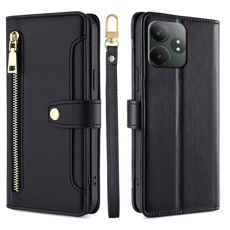Sheep Texture Cross-body Zipper Wallet Leather Phone Case, For Realme 14 Pro 5G Global, For Realme C75 4G / 14x 5G Global, For Realme 13 Pro 5G, For Realme C61 4G, For Realme GT Neo6 SE, For Realme 12 5G, For Realme 12+ 5G, For Realme 12 Pro 5G        ...
