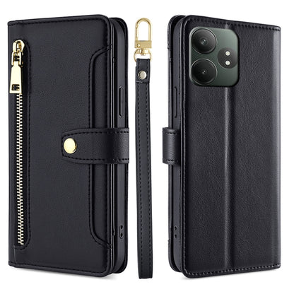 Sheep Texture Cross-body Zipper Wallet Leather Phone Case, For Realme 14 Pro 5G Global, For Realme C75 4G / 14x 5G Global, For Realme 13 Pro 5G, For Realme C61 4G, For Realme GT Neo6 SE, For Realme 12 5G, For Realme 12+ 5G, For Realme 12 Pro 5G        ...