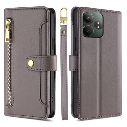 Sheep Texture Cross-body Zipper Wallet Leather Phone Case, For Realme 14 Pro 5G Global, For Realme C75 4G / 14x 5G Global, For Realme 13 Pro 5G, For Realme C61 4G, For Realme GT Neo6 SE, For Realme 12 5G, For Realme 12+ 5G, For Realme 12 Pro 5G        ...