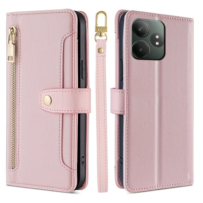 Sheep Texture Cross-body Zipper Wallet Leather Phone Case, For Realme 14 Pro 5G Global, For Realme C75 4G / 14x 5G Global, For Realme 13 Pro 5G, For Realme C61 4G, For Realme GT Neo6 SE, For Realme 12 5G, For Realme 12+ 5G, For Realme 12 Pro 5G        ...
