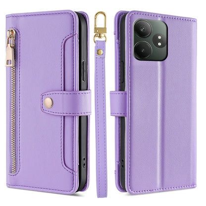 Sheep Texture Cross-body Zipper Wallet Leather Phone Case, For Realme 14 Pro 5G Global, For Realme C75 4G / 14x 5G Global, For Realme 13 Pro 5G, For Realme C61 4G, For Realme GT Neo6 SE, For Realme 12 5G, For Realme 12+ 5G, For Realme 12 Pro 5G        ...