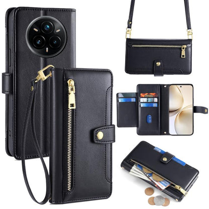 Sheep Texture Cross-body Zipper Wallet Leather Phone Case, For Realme 14 Pro 5G Global, For Realme C75 4G / 14x 5G Global, For Realme 13 Pro 5G, For Realme C61 4G, For Realme GT Neo6 SE, For Realme 12 5G, For Realme 12+ 5G, For Realme 12 Pro 5G        ...