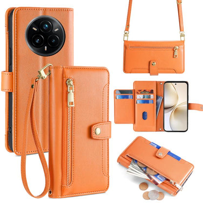 Sheep Texture Cross-body Zipper Wallet Leather Phone Case, For Realme 14 Pro 5G Global, For Realme C75 4G / 14x 5G Global, For Realme 13 Pro 5G, For Realme C61 4G, For Realme GT Neo6 SE, For Realme 12 5G, For Realme 12+ 5G, For Realme 12 Pro 5G        ...