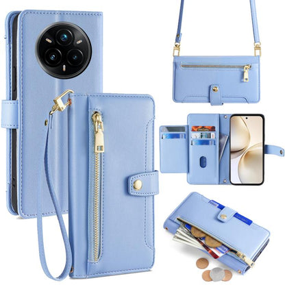 Sheep Texture Cross-body Zipper Wallet Leather Phone Case, For Realme 14 Pro 5G Global, For Realme C75 4G / 14x 5G Global, For Realme 13 Pro 5G, For Realme C61 4G, For Realme GT Neo6 SE, For Realme 12 5G, For Realme 12+ 5G, For Realme 12 Pro 5G        ...