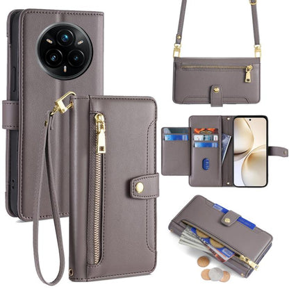 Sheep Texture Cross-body Zipper Wallet Leather Phone Case, For Realme 14 Pro 5G Global, For Realme C75 4G / 14x 5G Global, For Realme 13 Pro 5G, For Realme C61 4G, For Realme GT Neo6 SE, For Realme 12 5G, For Realme 12+ 5G, For Realme 12 Pro 5G        ...