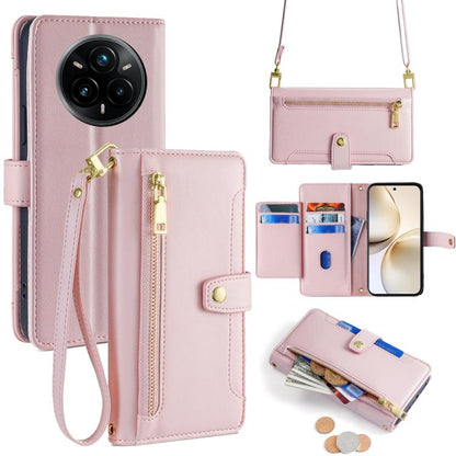 Sheep Texture Cross-body Zipper Wallet Leather Phone Case, For Realme 14 Pro 5G Global, For Realme C75 4G / 14x 5G Global, For Realme 13 Pro 5G, For Realme C61 4G, For Realme GT Neo6 SE, For Realme 12 5G, For Realme 12+ 5G, For Realme 12 Pro 5G        ...
