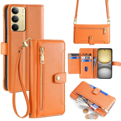 Sheep Texture Cross-body Zipper Wallet Leather Phone Case, For Realme 14 Pro 5G Global, For Realme C75 4G / 14x 5G Global, For Realme 13 Pro 5G, For Realme C61 4G, For Realme GT Neo6 SE, For Realme 12 5G, For Realme 12+ 5G, For Realme 12 Pro 5G        ...