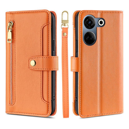 Sheep Texture Cross-body Zipper Wallet Leather Phone Case, For Tecno Spark 30 4G, For Tecno Pova 6 Neo 5G, For Tecno Camon 30 Premier 5G, For Tecno Camon 30 Pro 5G, For Tecno Camon 30, For Tecno Spark Go 2024, For Tecno Pova 5 Pro, For Tecno Pova Neo 3...
