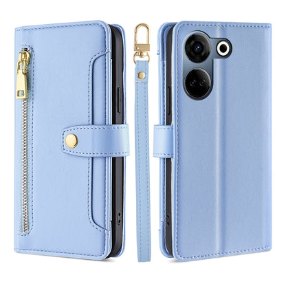 Sheep Texture Cross-body Zipper Wallet Leather Phone Case, For Tecno Spark 30 4G, For Tecno Pova 6 Neo 5G, For Tecno Camon 30 Premier 5G, For Tecno Camon 30 Pro 5G, For Tecno Camon 30, For Tecno Spark Go 2024, For Tecno Pova 5 Pro, For Tecno Pova Neo 3...