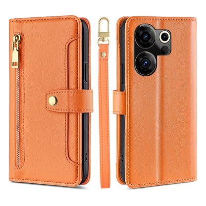 Sheep Texture Cross-body Zipper Wallet Leather Phone Case, For Tecno Spark 30 4G, For Tecno Pova 6 Neo 5G, For Tecno Camon 30 Premier 5G, For Tecno Camon 30 Pro 5G, For Tecno Camon 30, For Tecno Spark Go 2024, For Tecno Pova 5 Pro, For Tecno Pova Neo 3...