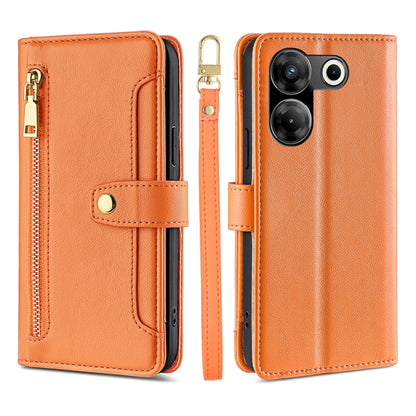 Sheep Texture Cross-body Zipper Wallet Leather Phone Case, For Tecno Spark 30 4G, For Tecno Pova 6 Neo 5G, For Tecno Camon 30 Premier 5G, For Tecno Camon 30 Pro 5G, For Tecno Camon 30, For Tecno Spark Go 2024, For Tecno Pova 5 Pro, For Tecno Pova Neo 3...