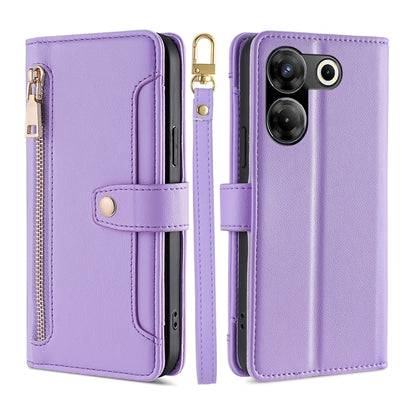 Sheep Texture Cross-body Zipper Wallet Leather Phone Case, For Tecno Spark 30 4G, For Tecno Pova 6 Neo 5G, For Tecno Camon 30 Premier 5G, For Tecno Camon 30 Pro 5G, For Tecno Camon 30, For Tecno Spark Go 2024, For Tecno Pova 5 Pro, For Tecno Pova Neo 3...