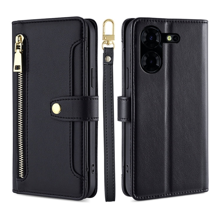 Sheep Texture Cross-body Zipper Wallet Leather Phone Case, For Tecno Spark 30 4G, For Tecno Pova 6 Neo 5G, For Tecno Camon 30 Premier 5G, For Tecno Camon 30 Pro 5G, For Tecno Camon 30, For Tecno Spark Go 2024, For Tecno Pova 5 Pro, For Tecno Pova Neo 3...