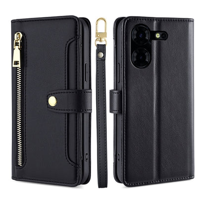 Sheep Texture Cross-body Zipper Wallet Leather Phone Case, For Tecno Spark 30 4G, For Tecno Pova 6 Neo 5G, For Tecno Camon 30 Premier 5G, For Tecno Camon 30 Pro 5G, For Tecno Camon 30, For Tecno Spark Go 2024, For Tecno Pova 5 Pro, For Tecno Pova Neo 3...