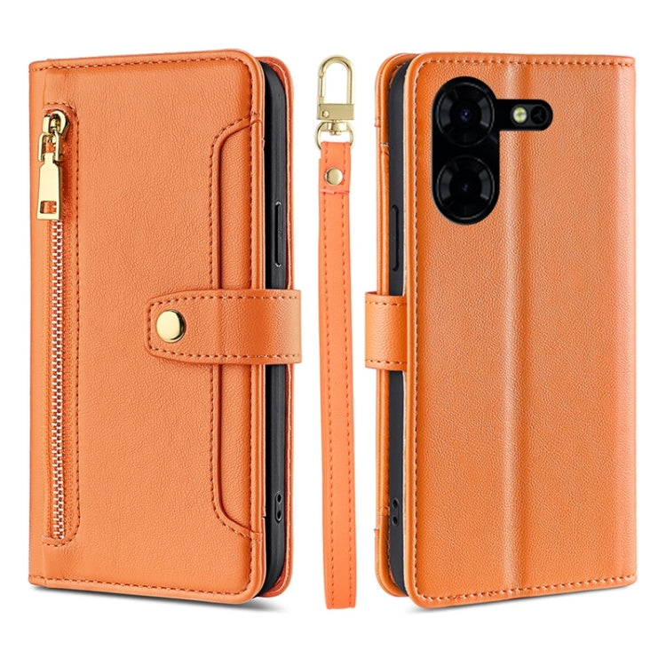 Sheep Texture Cross-body Zipper Wallet Leather Phone Case, For Tecno Spark 30 4G, For Tecno Pova 6 Neo 5G, For Tecno Camon 30 Premier 5G, For Tecno Camon 30 Pro 5G, For Tecno Camon 30, For Tecno Spark Go 2024, For Tecno Pova 5 Pro, For Tecno Pova Neo 3...
