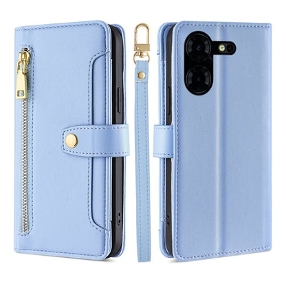 Sheep Texture Cross-body Zipper Wallet Leather Phone Case, For Tecno Spark 30 4G, For Tecno Pova 6 Neo 5G, For Tecno Camon 30 Premier 5G, For Tecno Camon 30 Pro 5G, For Tecno Camon 30, For Tecno Spark Go 2024, For Tecno Pova 5 Pro, For Tecno Pova Neo 3...