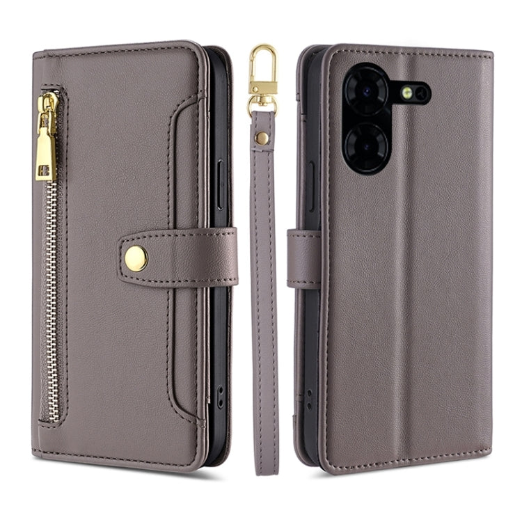 Sheep Texture Cross-body Zipper Wallet Leather Phone Case, For Tecno Spark 30 4G, For Tecno Pova 6 Neo 5G, For Tecno Camon 30 Premier 5G, For Tecno Camon 30 Pro 5G, For Tecno Camon 30, For Tecno Spark Go 2024, For Tecno Pova 5 Pro, For Tecno Pova Neo 3...