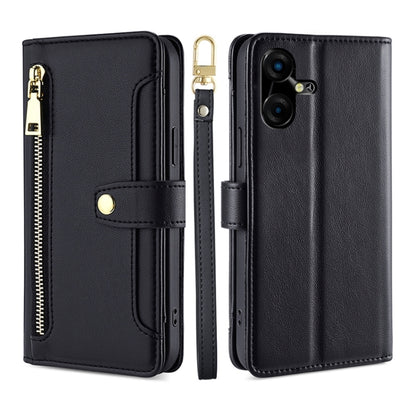 Sheep Texture Cross-body Zipper Wallet Leather Phone Case, For Tecno Spark 30 4G, For Tecno Pova 6 Neo 5G, For Tecno Camon 30 Premier 5G, For Tecno Camon 30 Pro 5G, For Tecno Camon 30, For Tecno Spark Go 2024, For Tecno Pova 5 Pro, For Tecno Pova Neo 3...