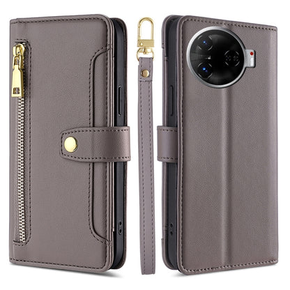Sheep Texture Cross-body Zipper Wallet Leather Phone Case, For Tecno Spark 30 4G, For Tecno Pova 6 Neo 5G, For Tecno Camon 30 Premier 5G, For Tecno Camon 30 Pro 5G, For Tecno Camon 30, For Tecno Spark Go 2024, For Tecno Pova 5 Pro, For Tecno Pova Neo 3...