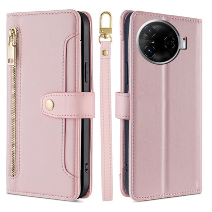 Sheep Texture Cross-body Zipper Wallet Leather Phone Case, For Tecno Spark 30 4G, For Tecno Pova 6 Neo 5G, For Tecno Camon 30 Premier 5G, For Tecno Camon 30 Pro 5G, For Tecno Camon 30, For Tecno Spark Go 2024, For Tecno Pova 5 Pro, For Tecno Pova Neo 3...