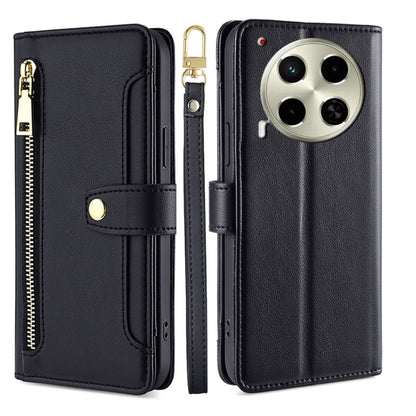 Sheep Texture Cross-body Zipper Wallet Leather Phone Case, For Tecno Spark 30 4G, For Tecno Pova 6 Neo 5G, For Tecno Camon 30 Premier 5G, For Tecno Camon 30 Pro 5G, For Tecno Camon 30, For Tecno Spark Go 2024, For Tecno Pova 5 Pro, For Tecno Pova Neo 3...