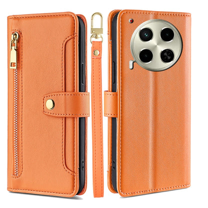 Sheep Texture Cross-body Zipper Wallet Leather Phone Case, For Tecno Spark 30 4G, For Tecno Pova 6 Neo 5G, For Tecno Camon 30 Premier 5G, For Tecno Camon 30 Pro 5G, For Tecno Camon 30, For Tecno Spark Go 2024, For Tecno Pova 5 Pro, For Tecno Pova Neo 3...