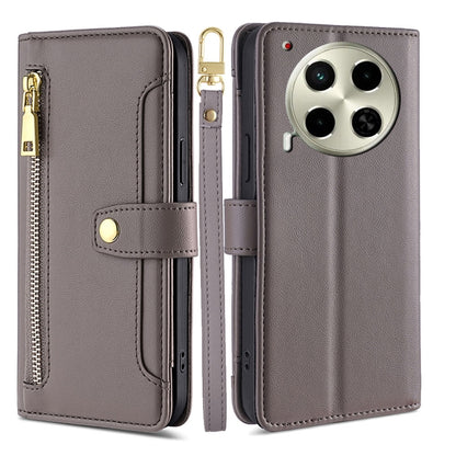 Sheep Texture Cross-body Zipper Wallet Leather Phone Case, For Tecno Spark 30 4G, For Tecno Pova 6 Neo 5G, For Tecno Camon 30 Premier 5G, For Tecno Camon 30 Pro 5G, For Tecno Camon 30, For Tecno Spark Go 2024, For Tecno Pova 5 Pro, For Tecno Pova Neo 3...
