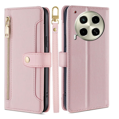 Sheep Texture Cross-body Zipper Wallet Leather Phone Case, For Tecno Spark 30 4G, For Tecno Pova 6 Neo 5G, For Tecno Camon 30 Premier 5G, For Tecno Camon 30 Pro 5G, For Tecno Camon 30, For Tecno Spark Go 2024, For Tecno Pova 5 Pro, For Tecno Pova Neo 3...
