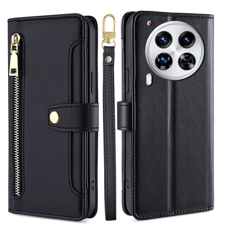 Sheep Texture Cross-body Zipper Wallet Leather Phone Case, For Tecno Spark 30 4G, For Tecno Pova 6 Neo 5G, For Tecno Camon 30 Premier 5G, For Tecno Camon 30 Pro 5G, For Tecno Camon 30, For Tecno Spark Go 2024, For Tecno Pova 5 Pro, For Tecno Pova Neo 3...