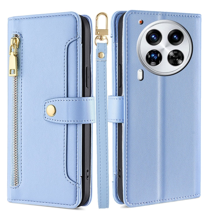 Sheep Texture Cross-body Zipper Wallet Leather Phone Case, For Tecno Spark 30 4G, For Tecno Pova 6 Neo 5G, For Tecno Camon 30 Premier 5G, For Tecno Camon 30 Pro 5G, For Tecno Camon 30, For Tecno Spark Go 2024, For Tecno Pova 5 Pro, For Tecno Pova Neo 3...