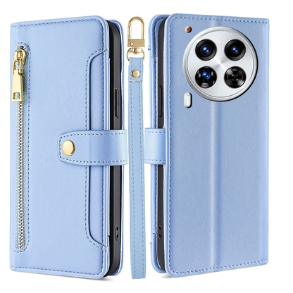 Sheep Texture Cross-body Zipper Wallet Leather Phone Case, For Tecno Spark 30 4G, For Tecno Pova 6 Neo 5G, For Tecno Camon 30 Premier 5G, For Tecno Camon 30 Pro 5G, For Tecno Camon 30, For Tecno Spark Go 2024, For Tecno Pova 5 Pro, For Tecno Pova Neo 3...