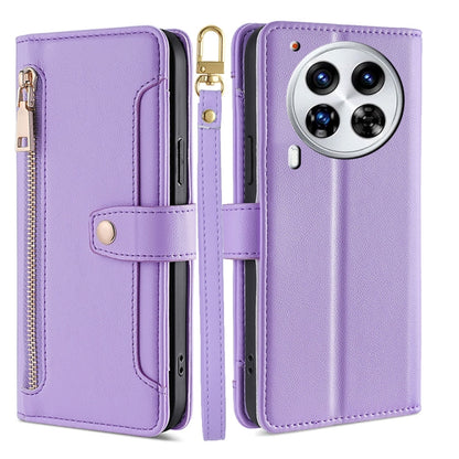 Sheep Texture Cross-body Zipper Wallet Leather Phone Case, For Tecno Spark 30 4G, For Tecno Pova 6 Neo 5G, For Tecno Camon 30 Premier 5G, For Tecno Camon 30 Pro 5G, For Tecno Camon 30, For Tecno Spark Go 2024, For Tecno Pova 5 Pro, For Tecno Pova Neo 3...