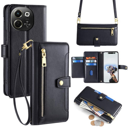 Sheep Texture Cross-body Zipper Wallet Leather Phone Case, For Tecno Spark 30 4G, For Tecno Pova 6 Neo 5G, For Tecno Camon 30 Premier 5G, For Tecno Camon 30 Pro 5G, For Tecno Camon 30, For Tecno Spark Go 2024, For Tecno Pova 5 Pro, For Tecno Pova Neo 3...