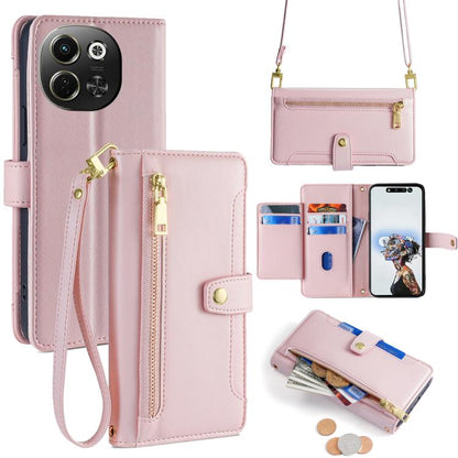 Sheep Texture Cross-body Zipper Wallet Leather Phone Case, For Tecno Spark 30 4G, For Tecno Pova 6 Neo 5G, For Tecno Camon 30 Premier 5G, For Tecno Camon 30 Pro 5G, For Tecno Camon 30, For Tecno Spark Go 2024, For Tecno Pova 5 Pro, For Tecno Pova Neo 3...