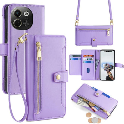 Sheep Texture Cross-body Zipper Wallet Leather Phone Case, For Tecno Spark 30 4G, For Tecno Pova 6 Neo 5G, For Tecno Camon 30 Premier 5G, For Tecno Camon 30 Pro 5G, For Tecno Camon 30, For Tecno Spark Go 2024, For Tecno Pova 5 Pro, For Tecno Pova Neo 3...